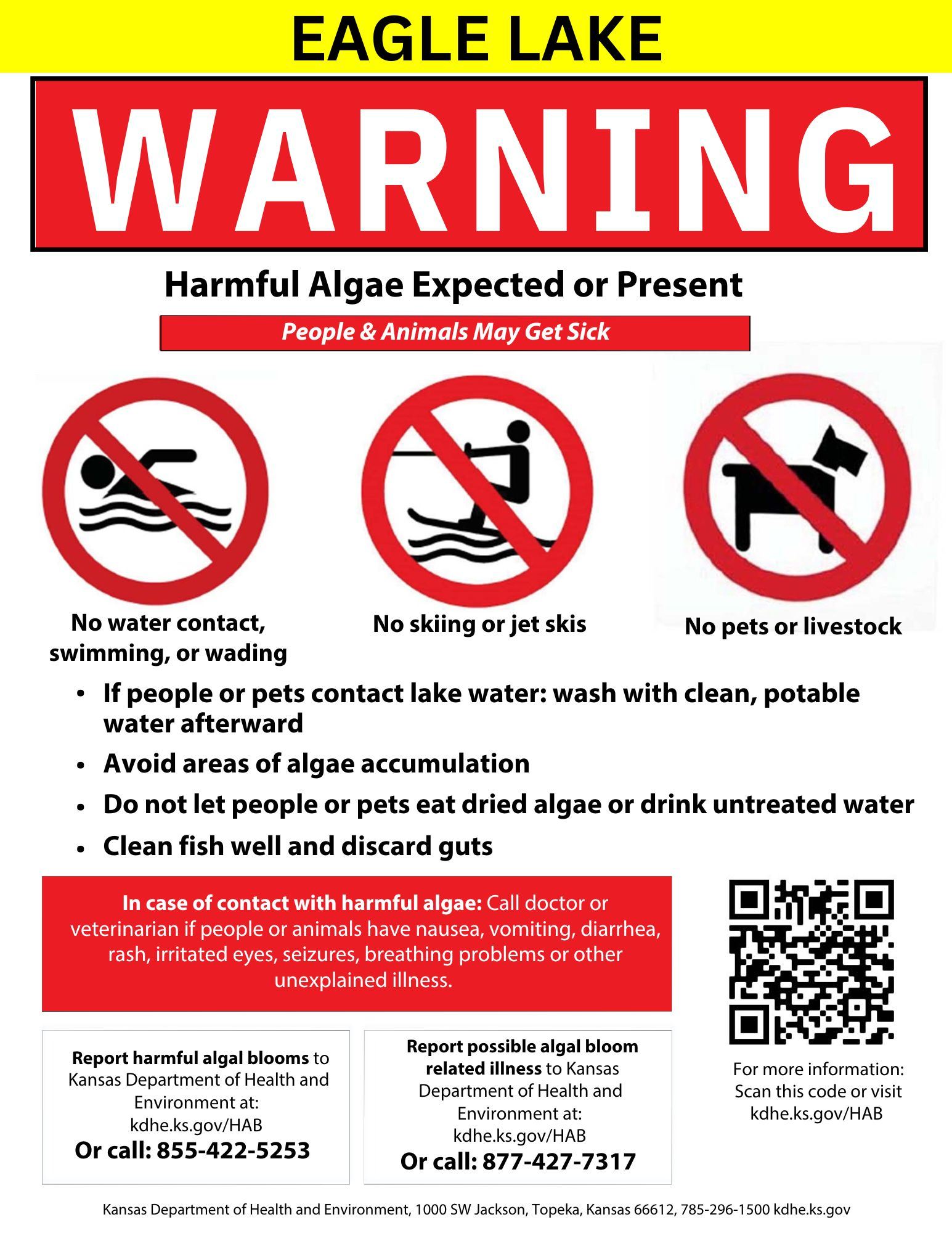 Eagle Lake HAB Warning