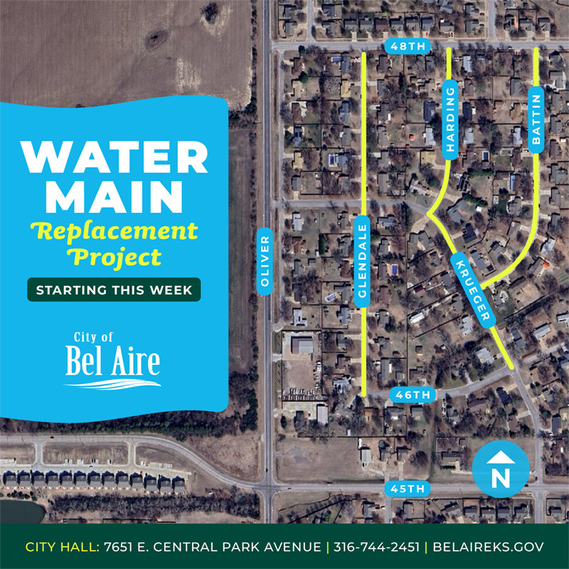 Water main replacement in the Lawn Terrace Addition in Bel Aire
