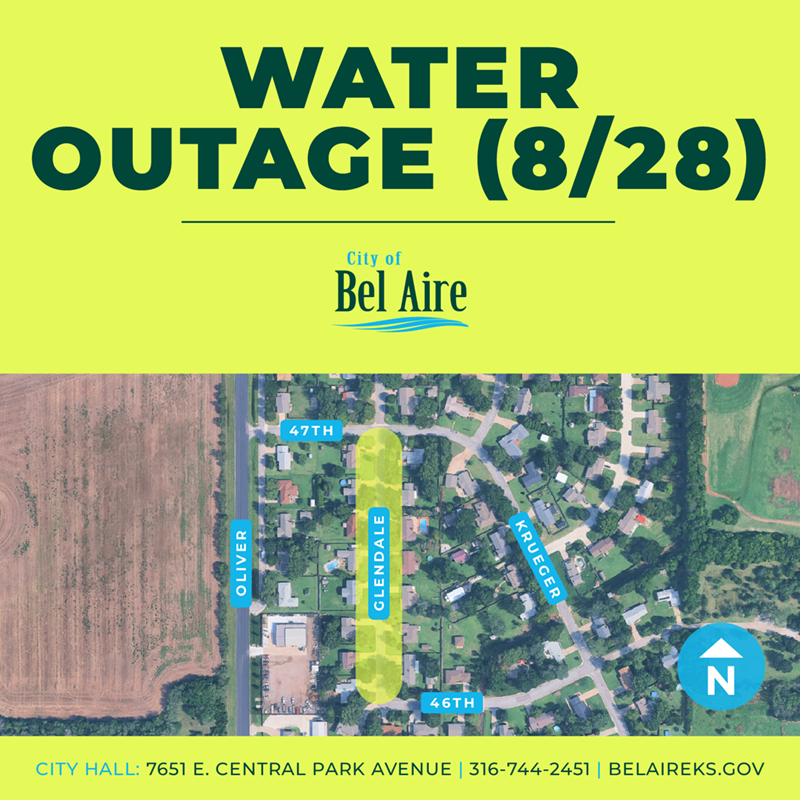 Water outage caused by leaking fire hydrant in Bel Aire on August 28, 2025