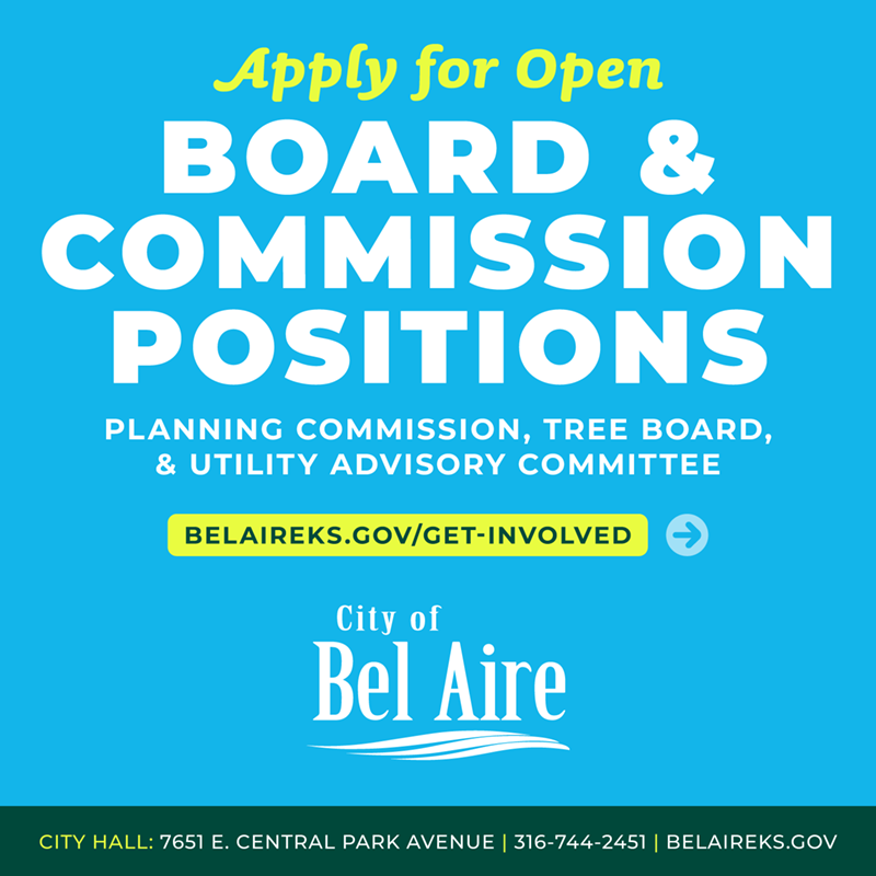 Accepting applications for the Planning Commission, Tree Board, and Utility Advisory Committee
