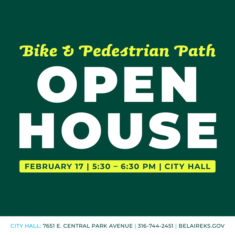 Bike & Pedestrian Path Open House in Bel Aire on February 17, 2026