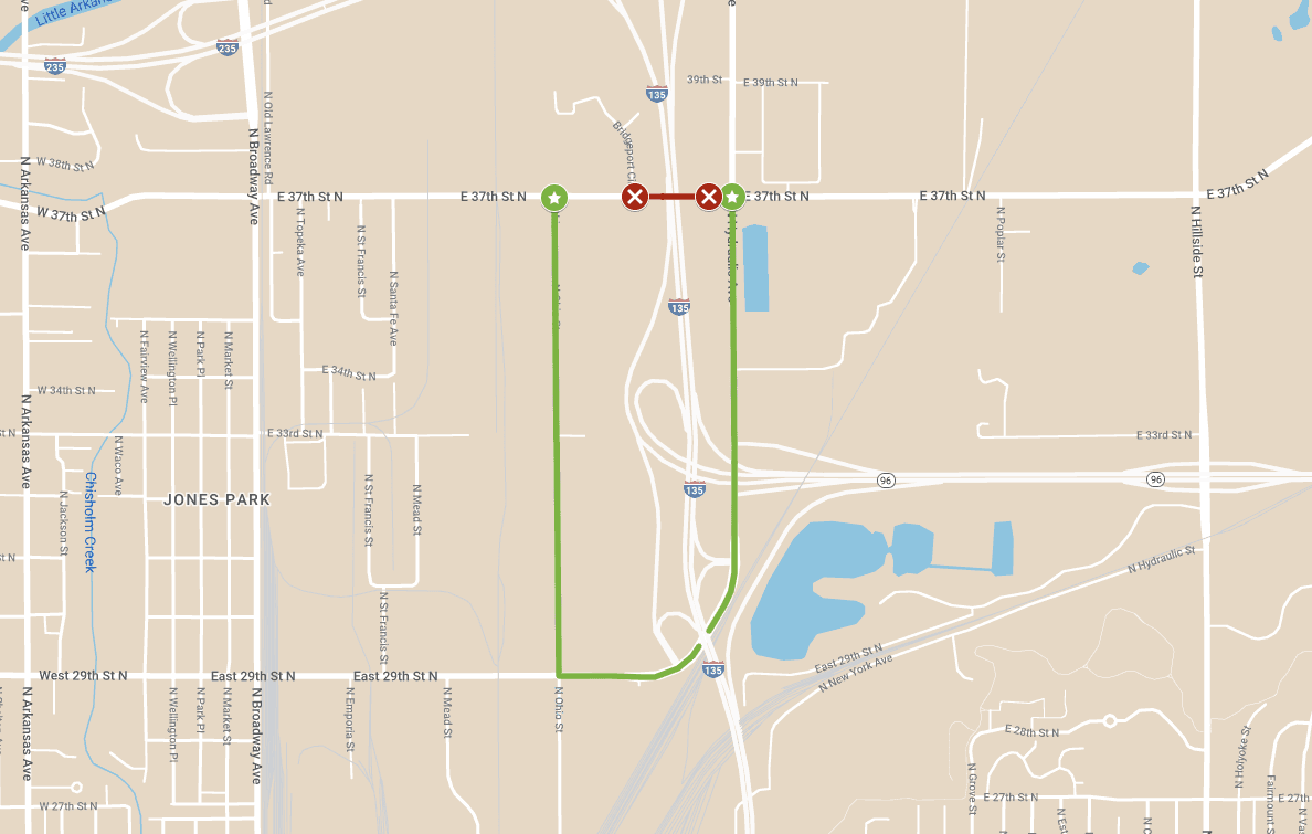 lane closure KDOT 4-16-24