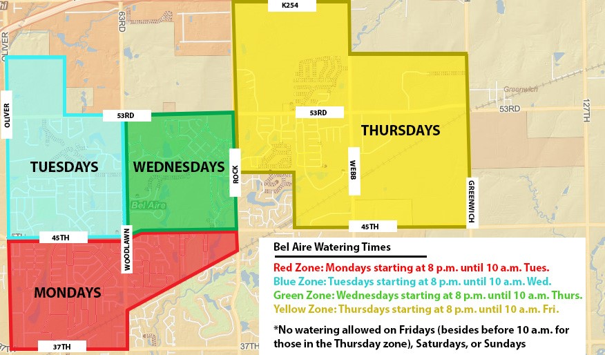 Bel Aire Drought Stage 2 Watering Zones